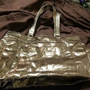 Large metallic tote bag